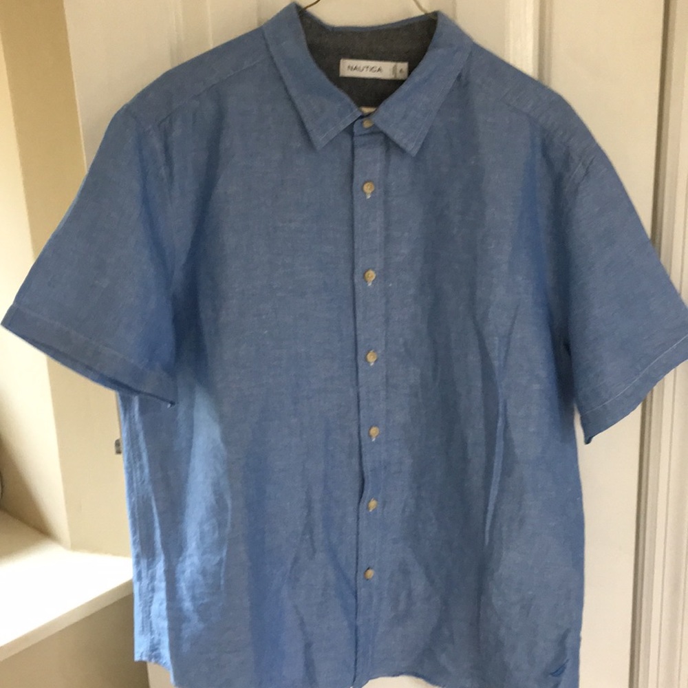 Blue Nautica  short sleeve shirt.
